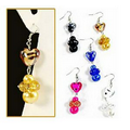 Glass Heart Dangle Earrings